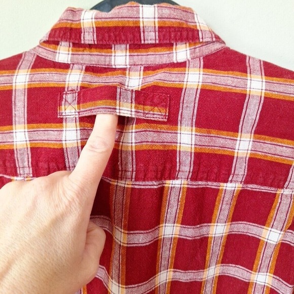 Duluth Short Sleeve Camp Shirt Men Size XL Red Plaid Hemp Organic Cotton Grunge - Picture 4 of 5